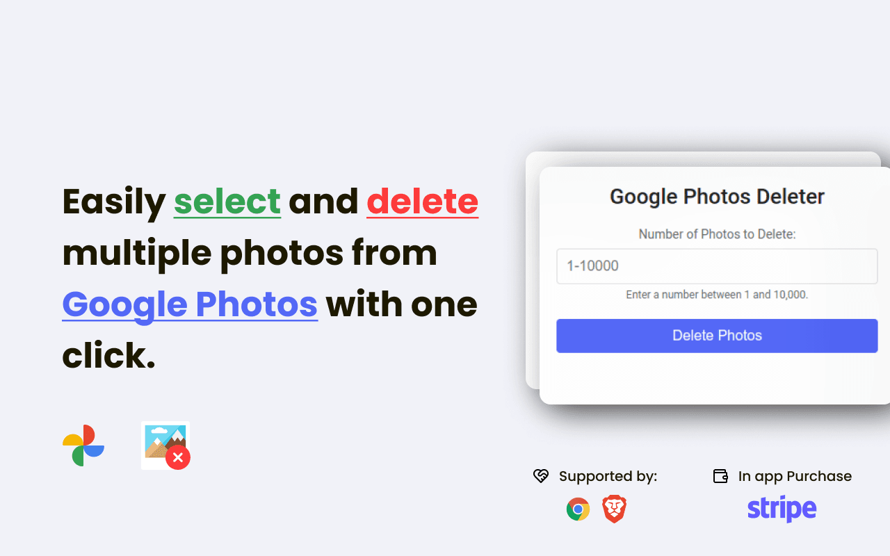 Google Bulk Photos Deleter